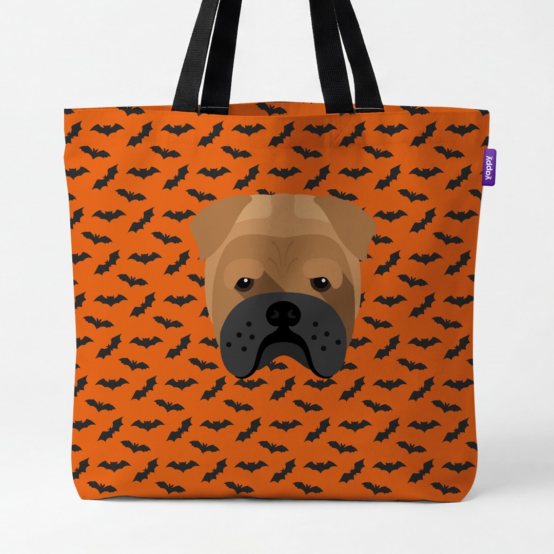 'Bat Attack' - Personalized {breedCommonName} Canvas Bag