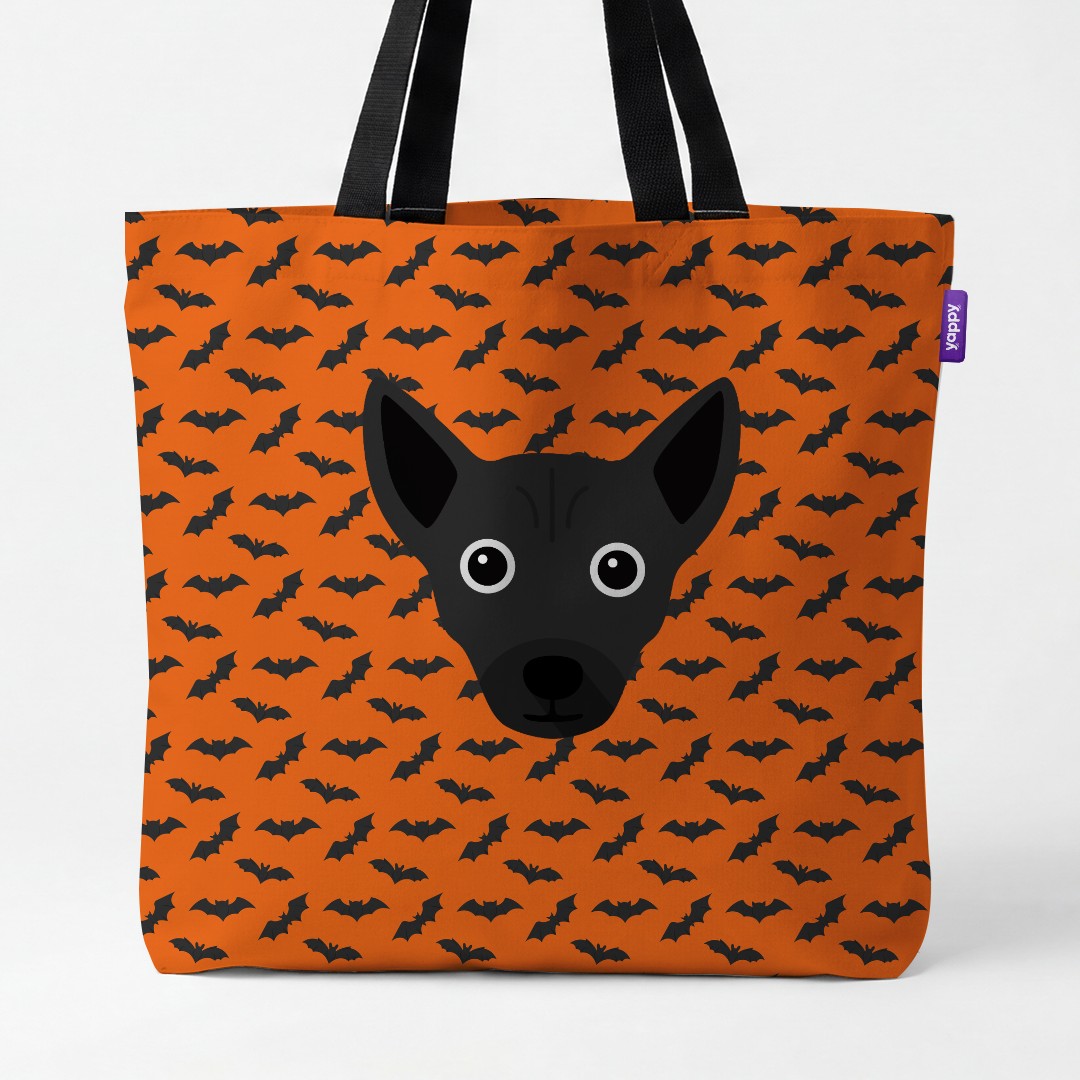 'Bat Attack' - Personalized {breedCommonName} Canvas Bag