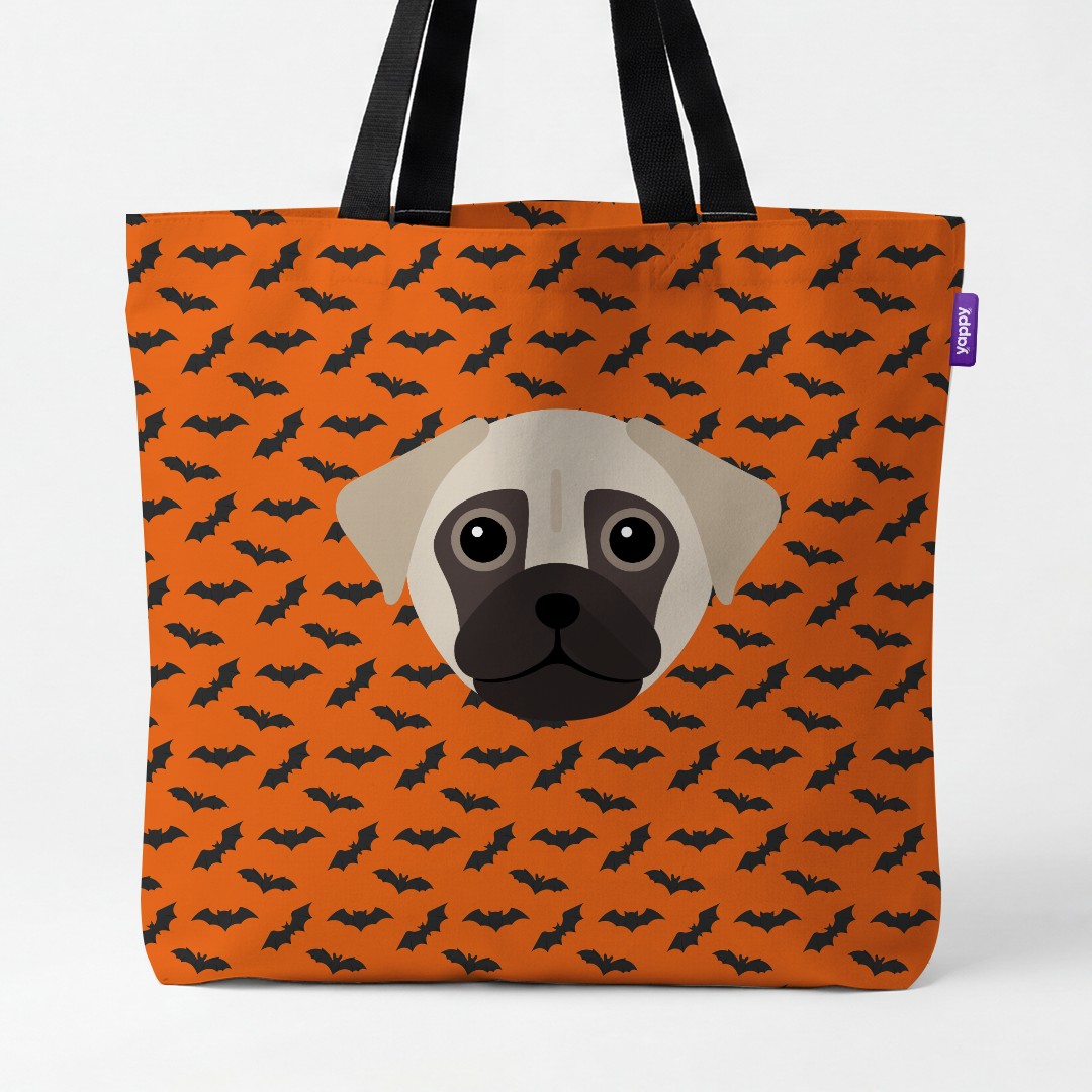 'Bat Attack' - Personalized {breedCommonName} Canvas Bag