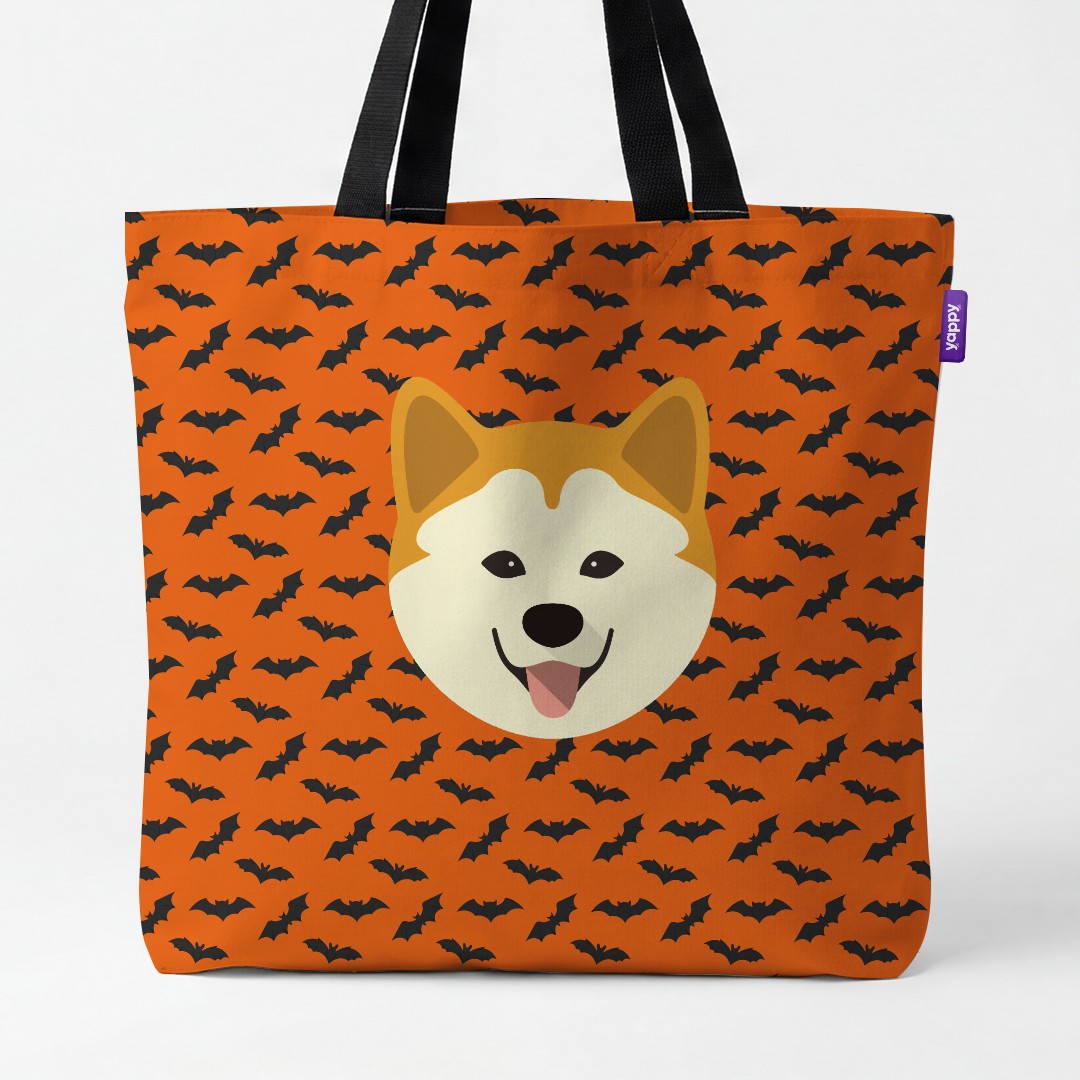 'Bat Attack' - Personalized {breedCommonName} Canvas Bag