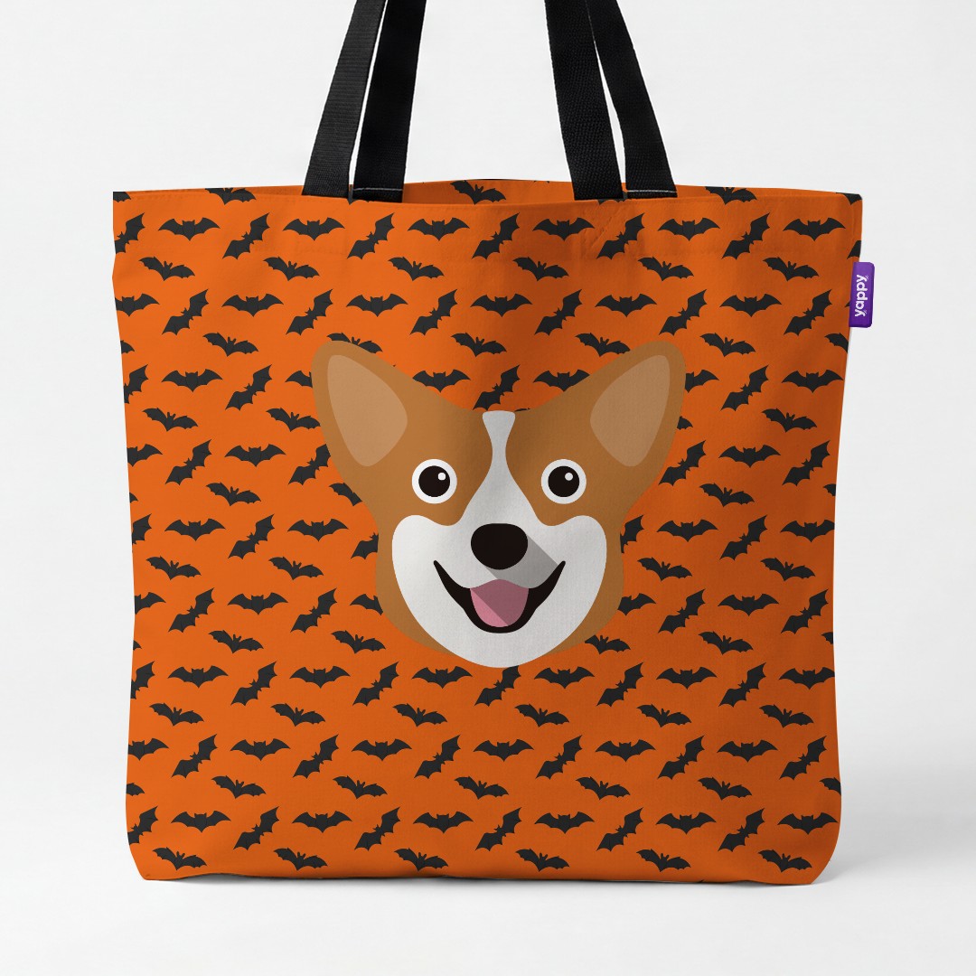 'Bat Attack' - Personalized {breedCommonName} Canvas Bag