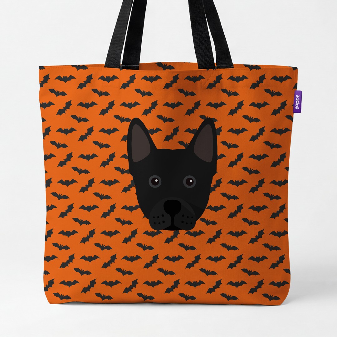 'Bat Attack' - Personalised {breedCommonName} Canvas Bag