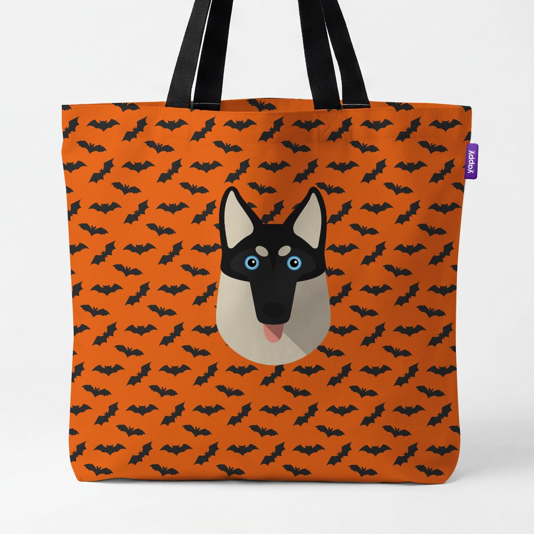 'Bat Attack' - Personalized {breedCommonName} Canvas Bag