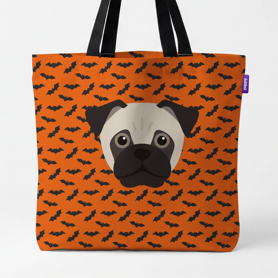 'Bat Attack' - Personalized {breedCommonName} Canvas Bag