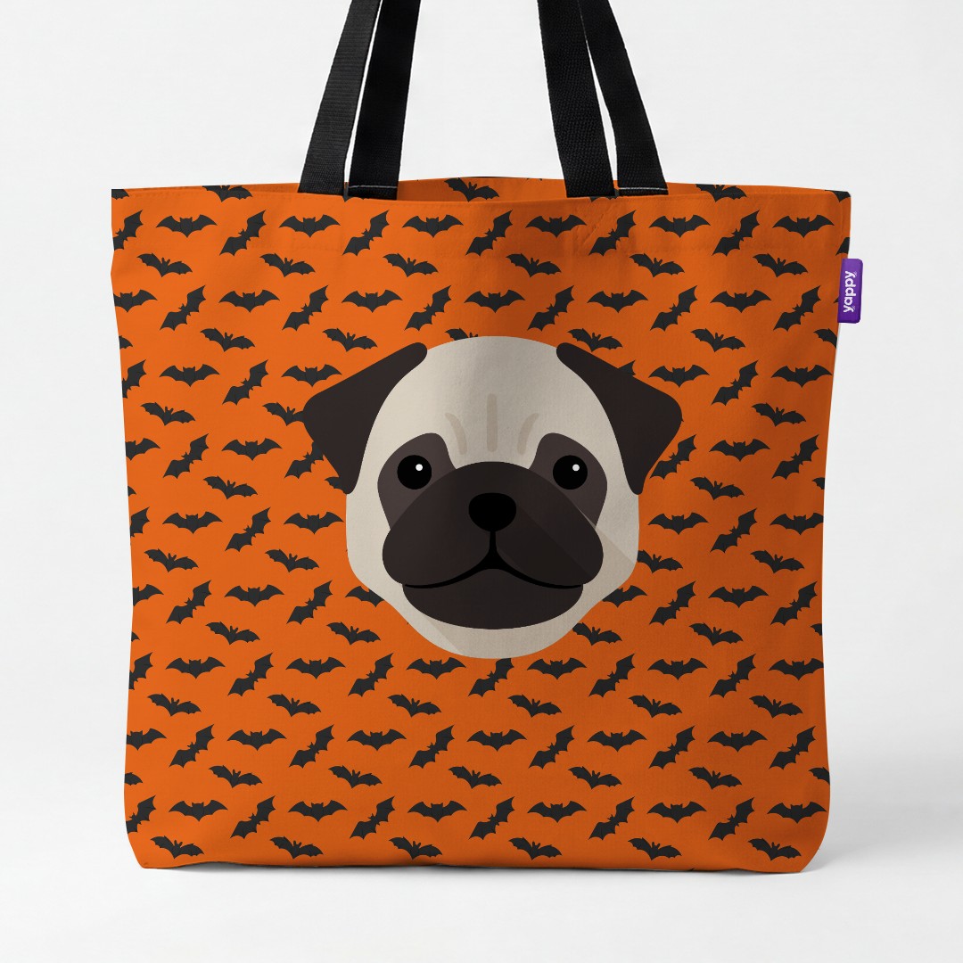 'Bat Attack' - Personalized {breedCommonName} Canvas Bag