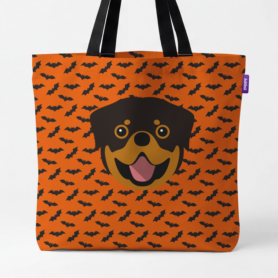 'Bat Attack' - Personalised {breedCommonName} Canvas Bag