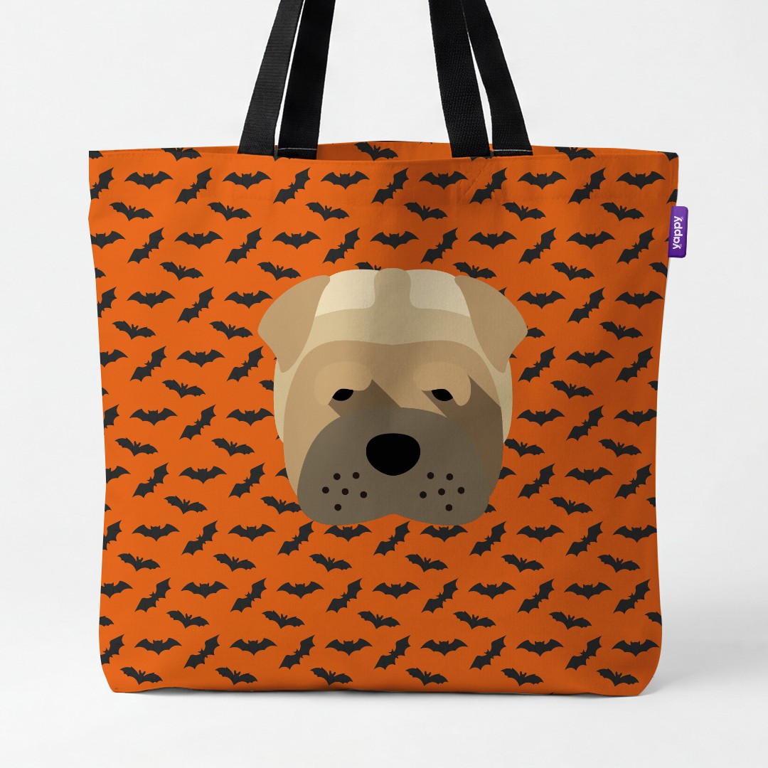 'Bat Attack' - Personalised {breedCommonName} Canvas Bag