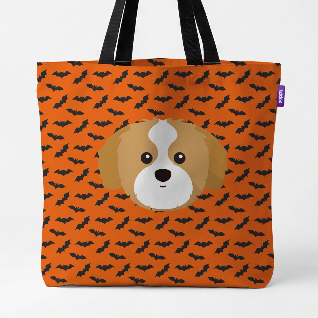 'Bat Attack' - Personalized {breedCommonName} Canvas Bag