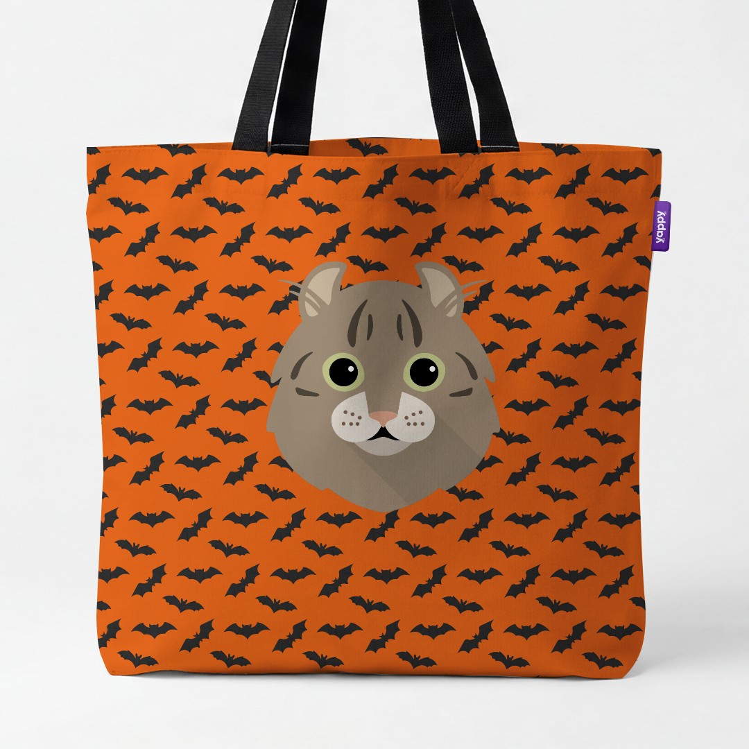 'Bat Attack' - Personalized {breedCommonName} Canvas Bag