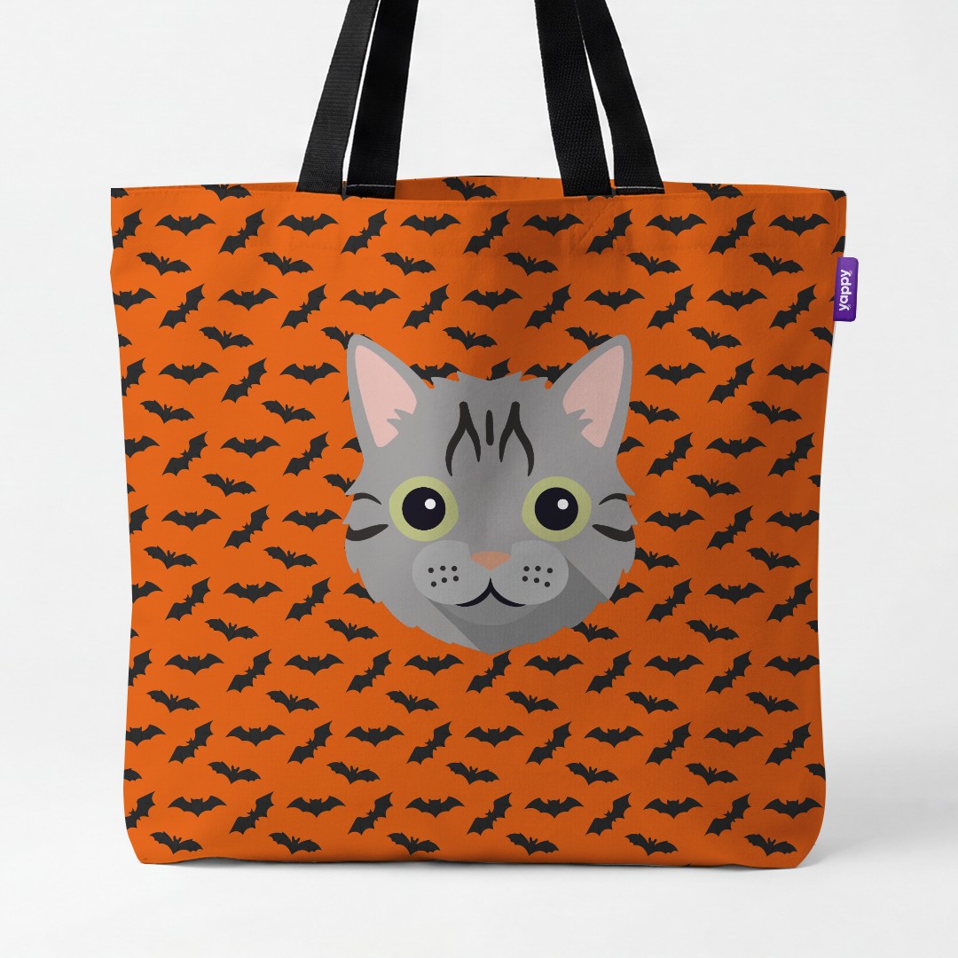 'Bat Attack' - Personalized {breedCommonName} Canvas Bag