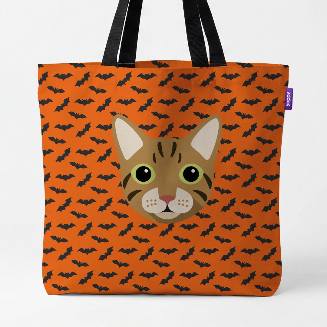 'Bat Attack' - Personalized {breedCommonName} Canvas Bag