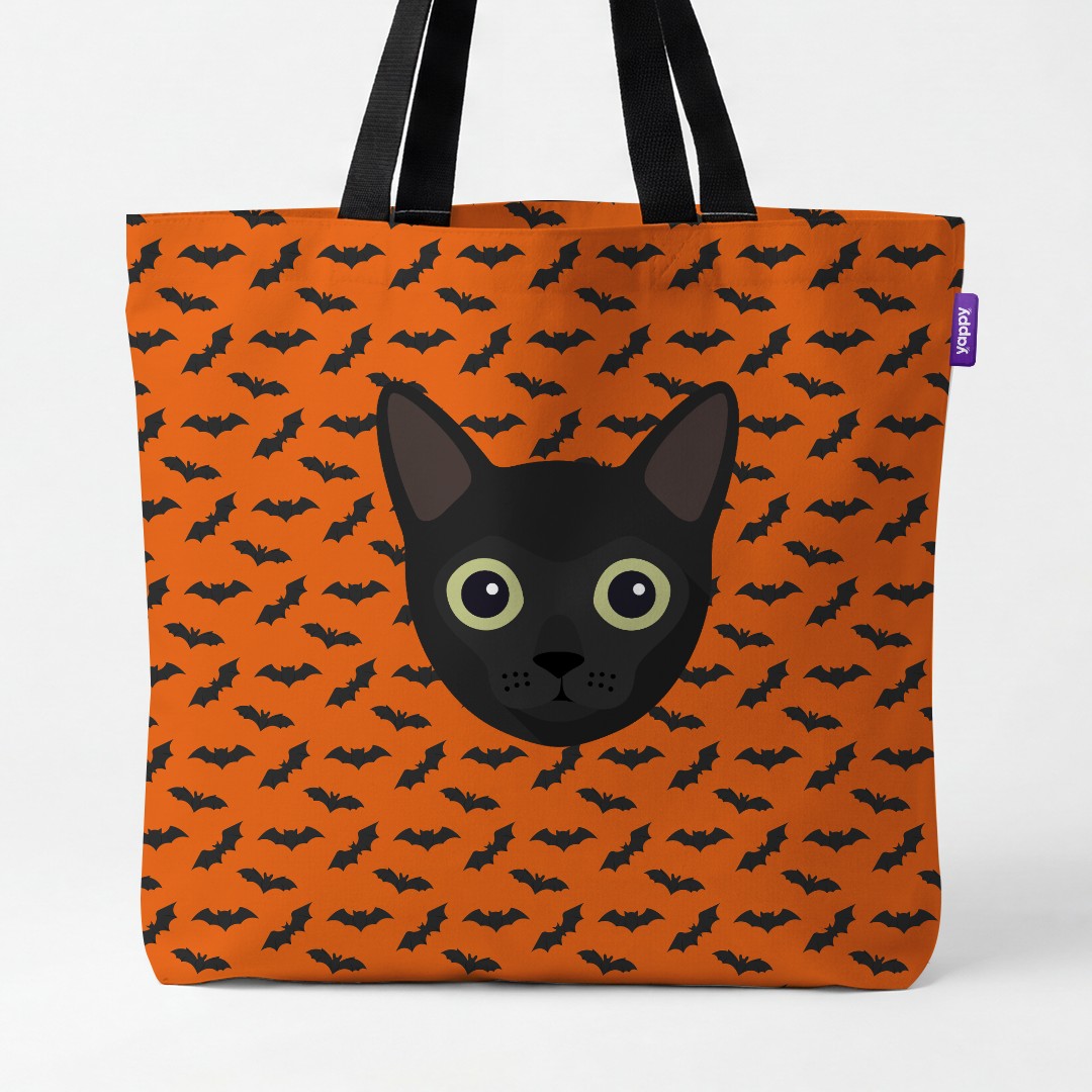 'Bat Attack' - Personalized {breedCommonName} Canvas Bag