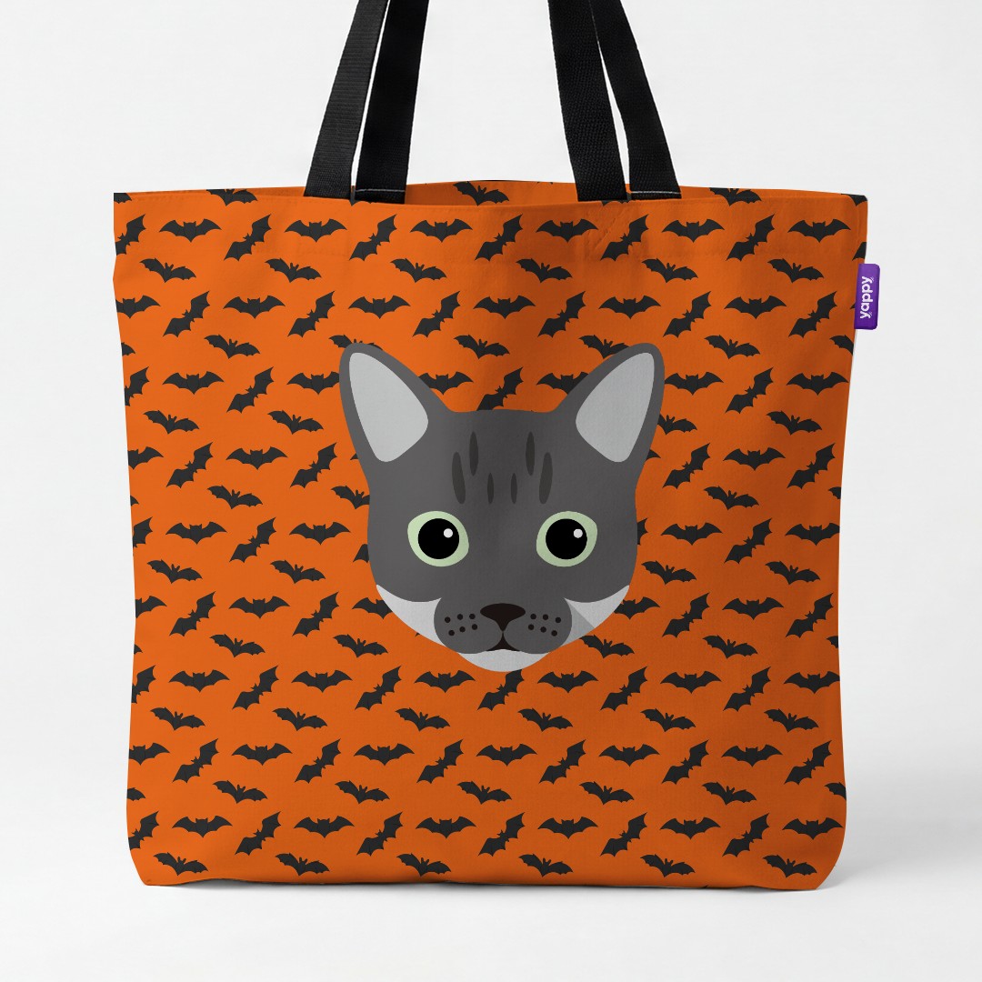 'Bat Attack' - Personalized {breedCommonName} Canvas Bag