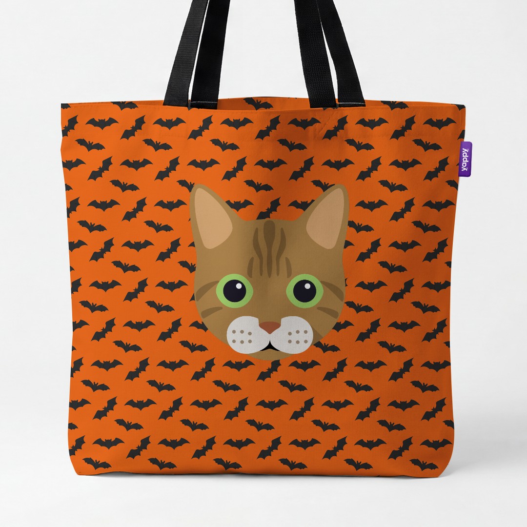 'Bat Attack' - Personalized {breedCommonName} Canvas Bag