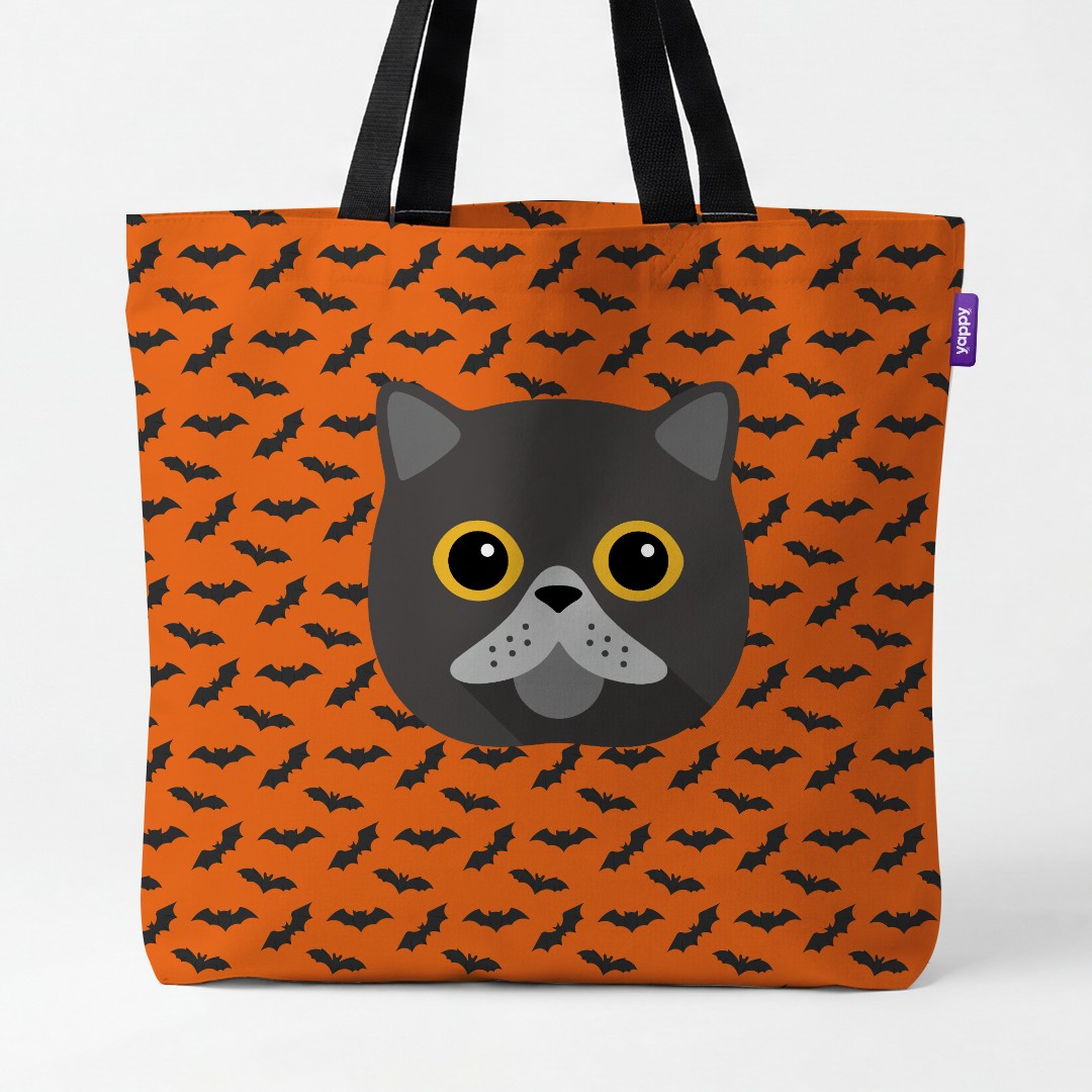 'Bat Attack' - Personalized {breedCommonName} Canvas Bag