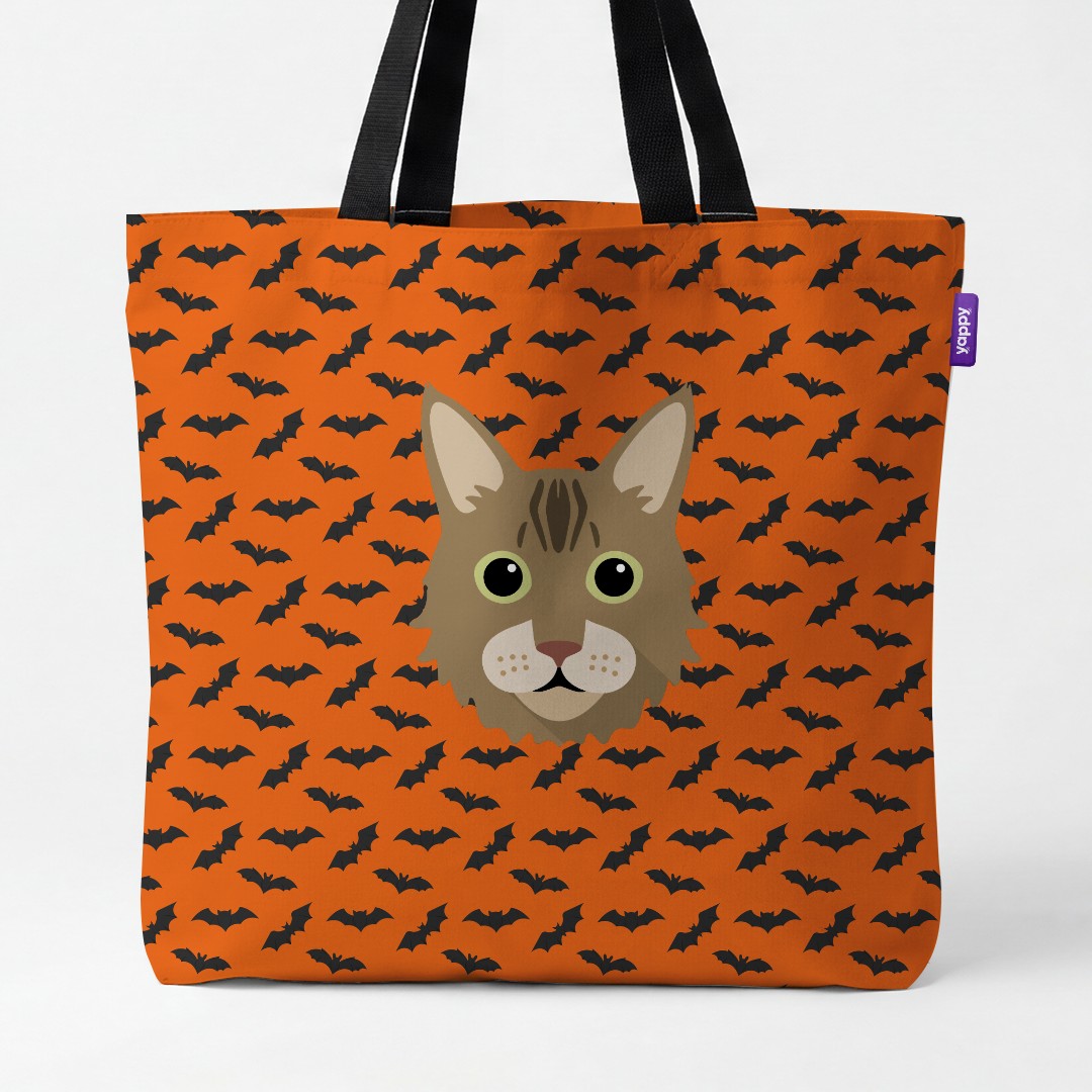 'Bat Attack' - Personalized {breedCommonName} Canvas Bag