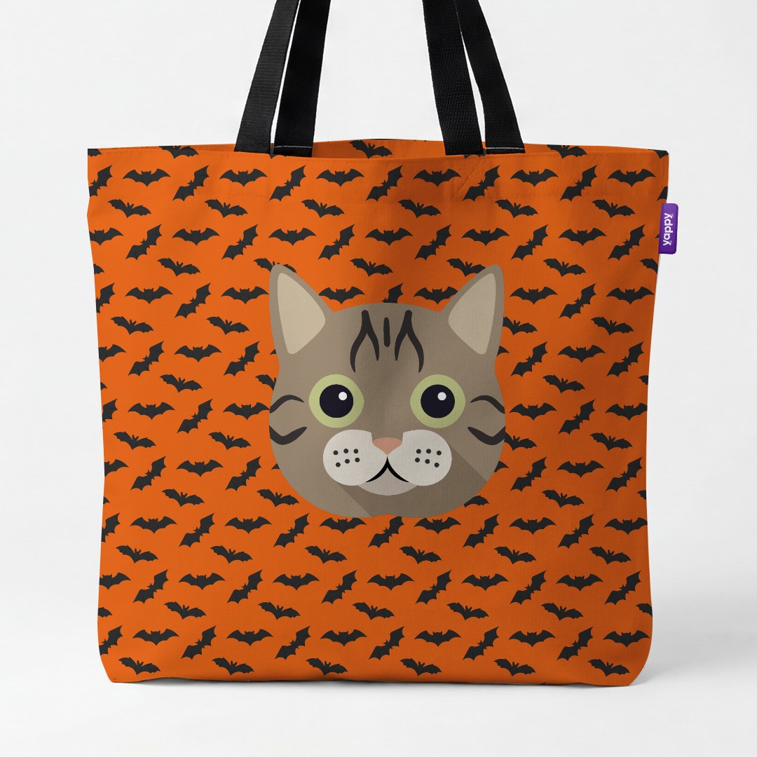 'Bat Attack' - Personalized {breedCommonName} Canvas Bag