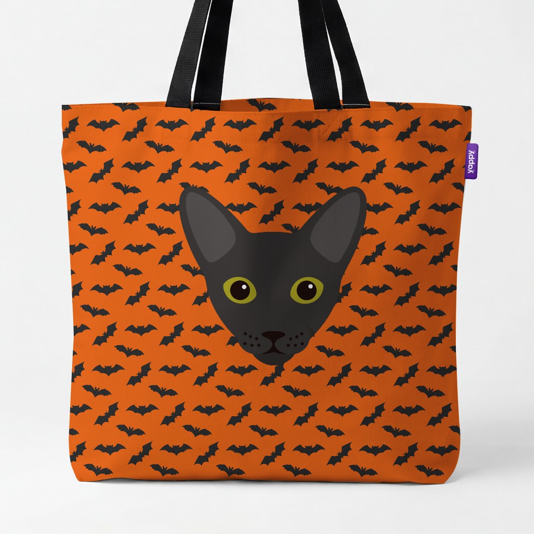 'Bat Attack' - Personalized {breedCommonName} Canvas Bag