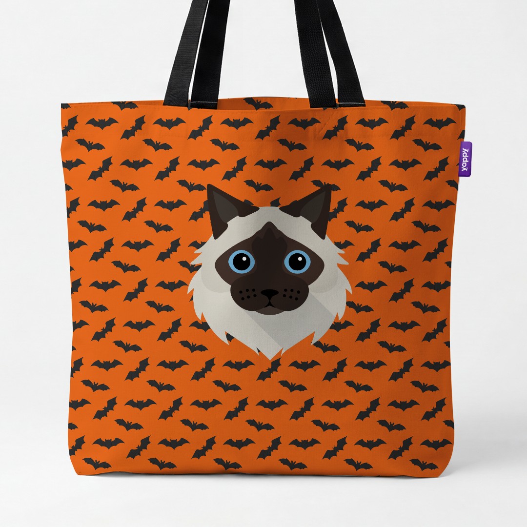 'Bat Attack' - Personalized {breedCommonName} Canvas Bag