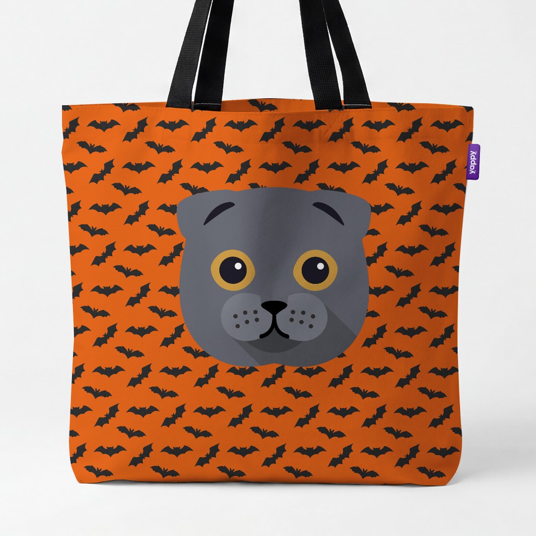'Bat Attack' - Personalized {breedCommonName} Canvas Bag