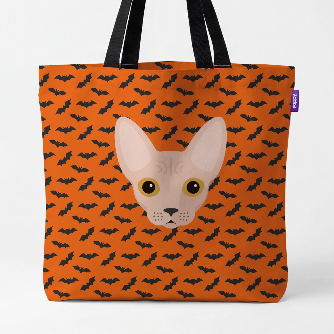 'Bat Attack' - Personalized {breedCommonName} Canvas Bag