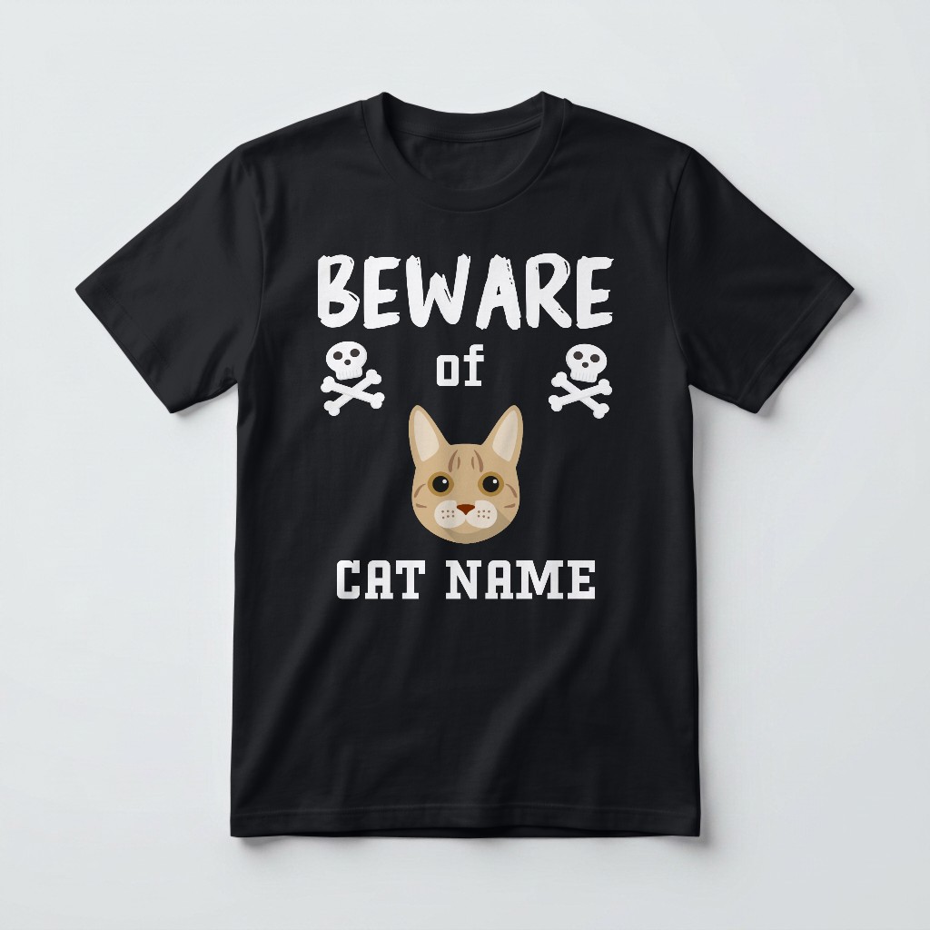 Beware of the Cat: Personalised {breedFullName} T-Shirt