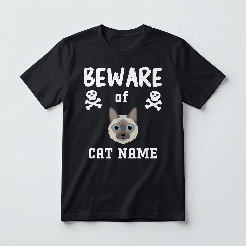 Beware of the Cat: Personalised {breedFullName} T-Shirt