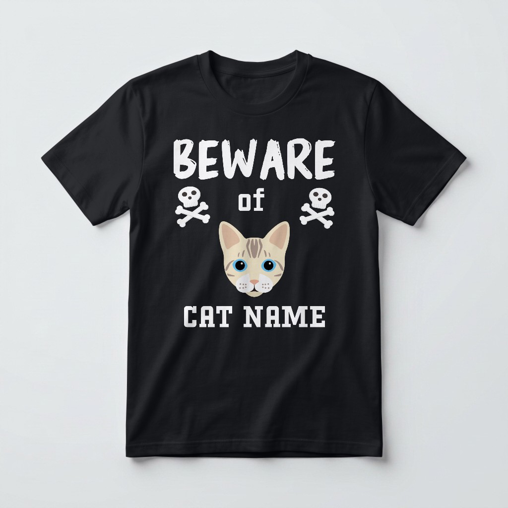 Beware of the Cat: Personalized {breedFullName} T-Shirt