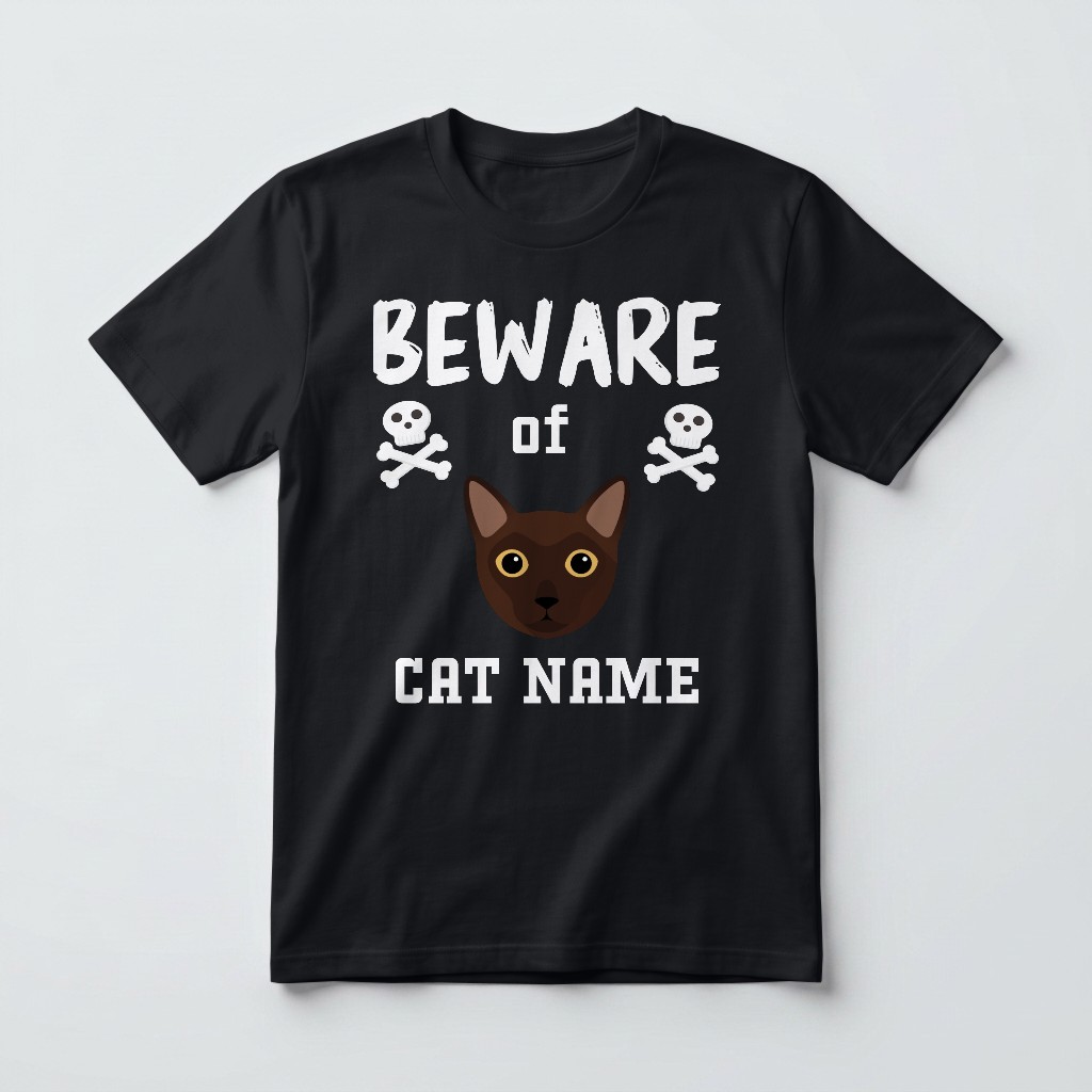 Beware of the Cat: Personalized {breedFullName} T-Shirt