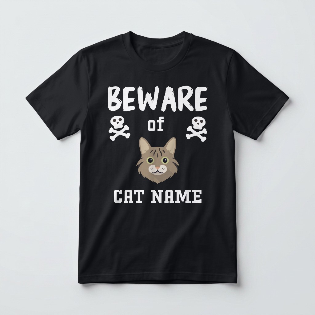 Beware of the Cat: Personalised {breedFullName} T-Shirt