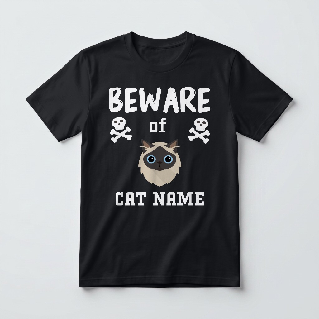 Beware of the Cat: Personalized {breedFullName} T-Shirt