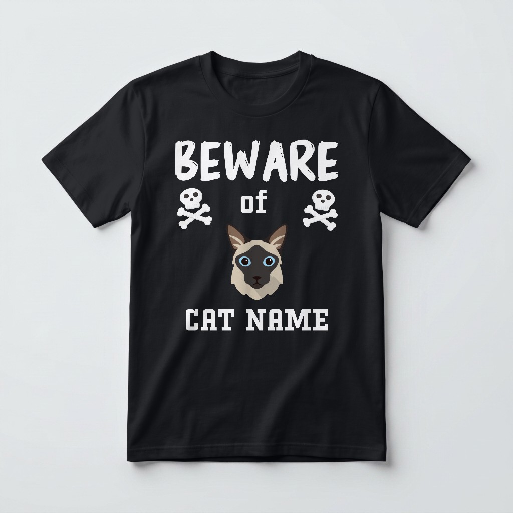 Beware of the Cat: Personalized {breedFullName} T-Shirt