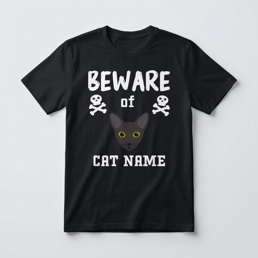 Beware of the Cat: Personalised {breedFullName} T-Shirt