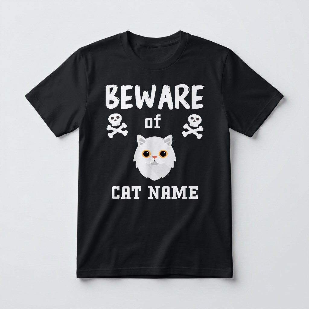Beware of the Cat: Personalized {breedFullName} T-Shirt