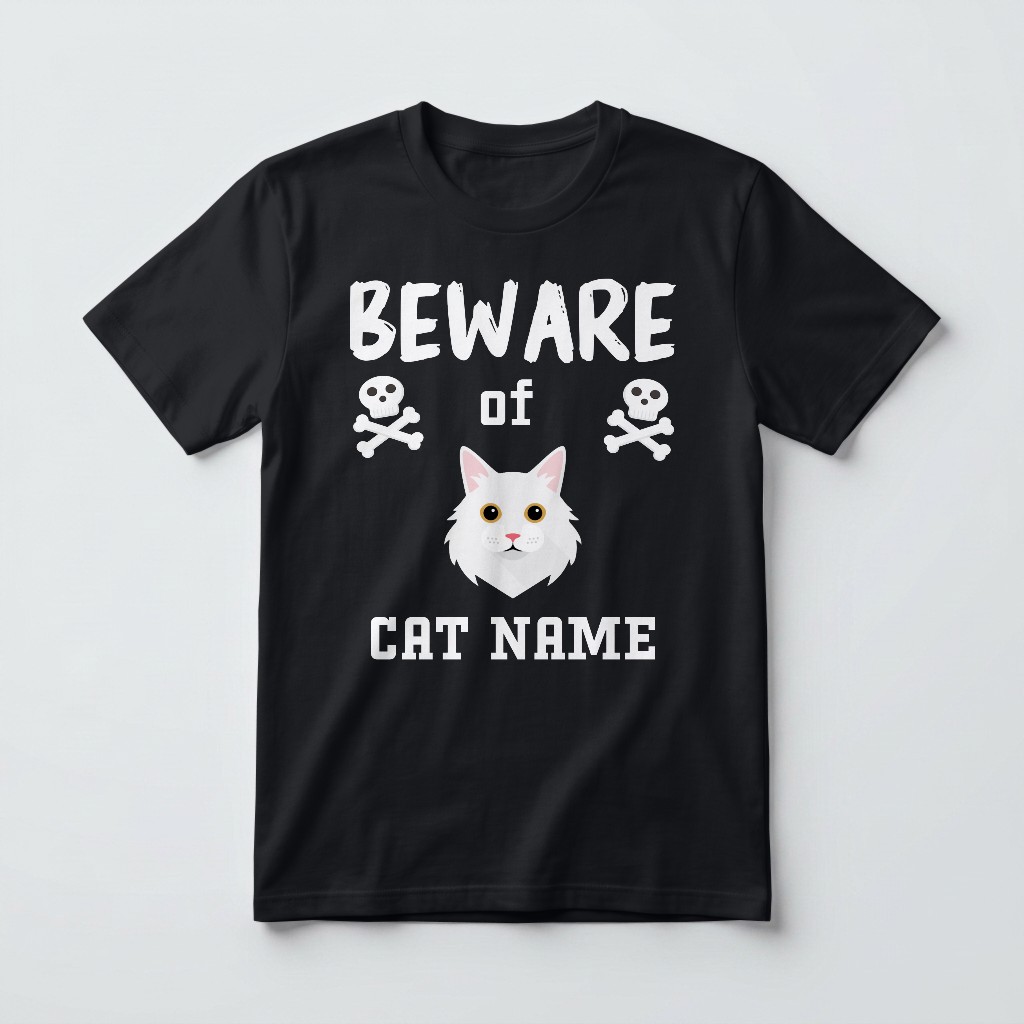 Beware of the Cat: Personalised {breedFullName} T-Shirt