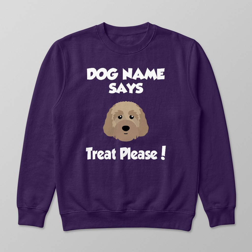 Treat Please: Personalized {breedFullName} Sweatshirt
