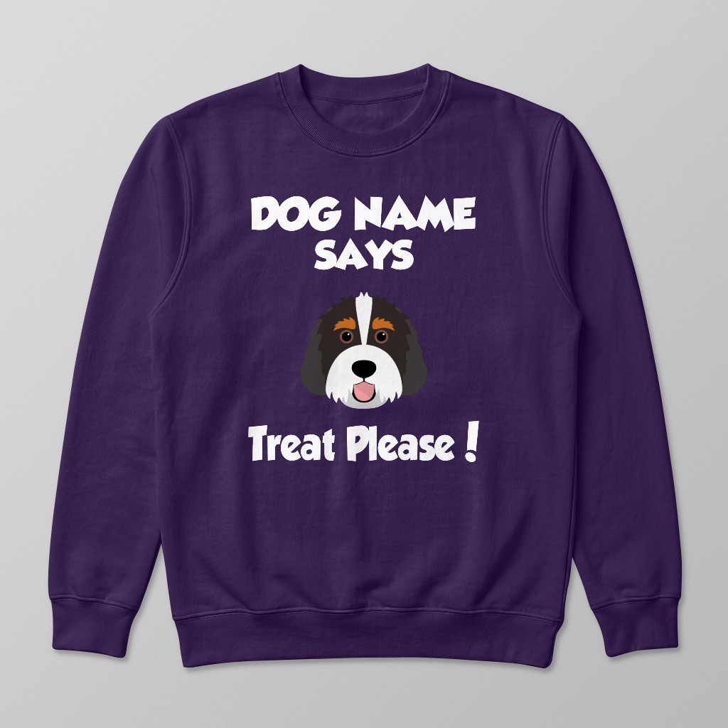 Treat Please: Personalized {breedFullName} Sweatshirt