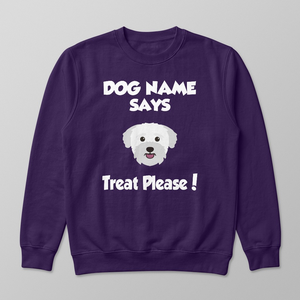 Treat Please: Personalized {breedFullName} Sweatshirt