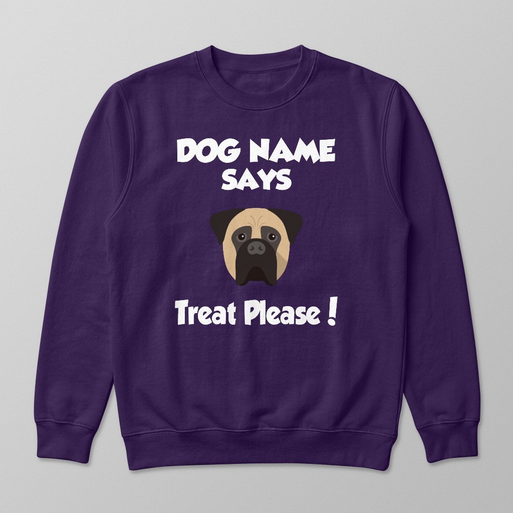 Treat Please: Personalized {breedFullName} Sweatshirt