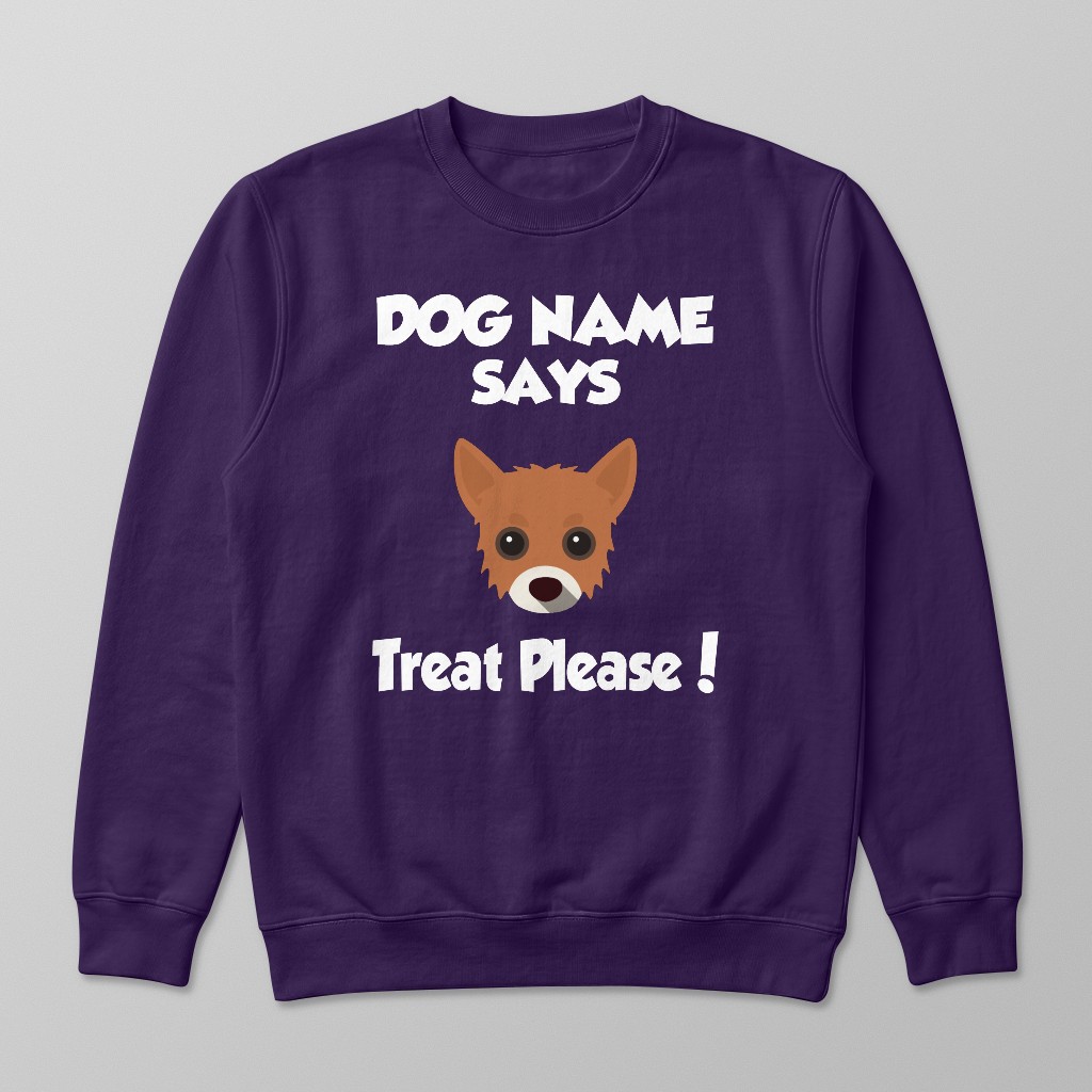 Treat Please: Personalized {breedFullName} Sweatshirt