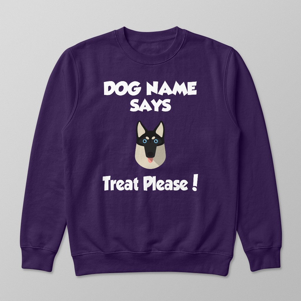 Treat Please: Personalized {breedFullName} Sweatshirt