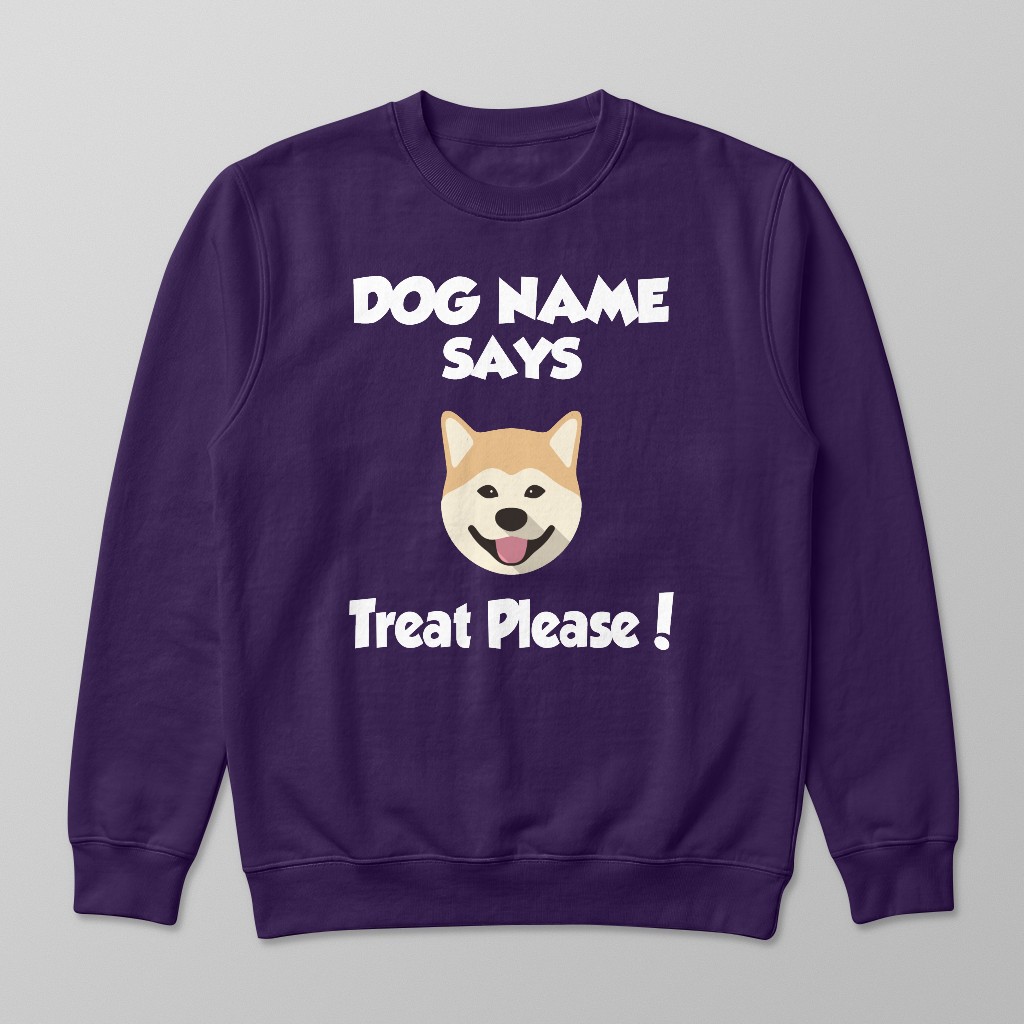 Treat Please: Personalized {breedFullName} Sweatshirt