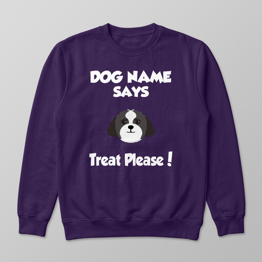 Treat Please: Personalized {breedFullName} Sweatshirt