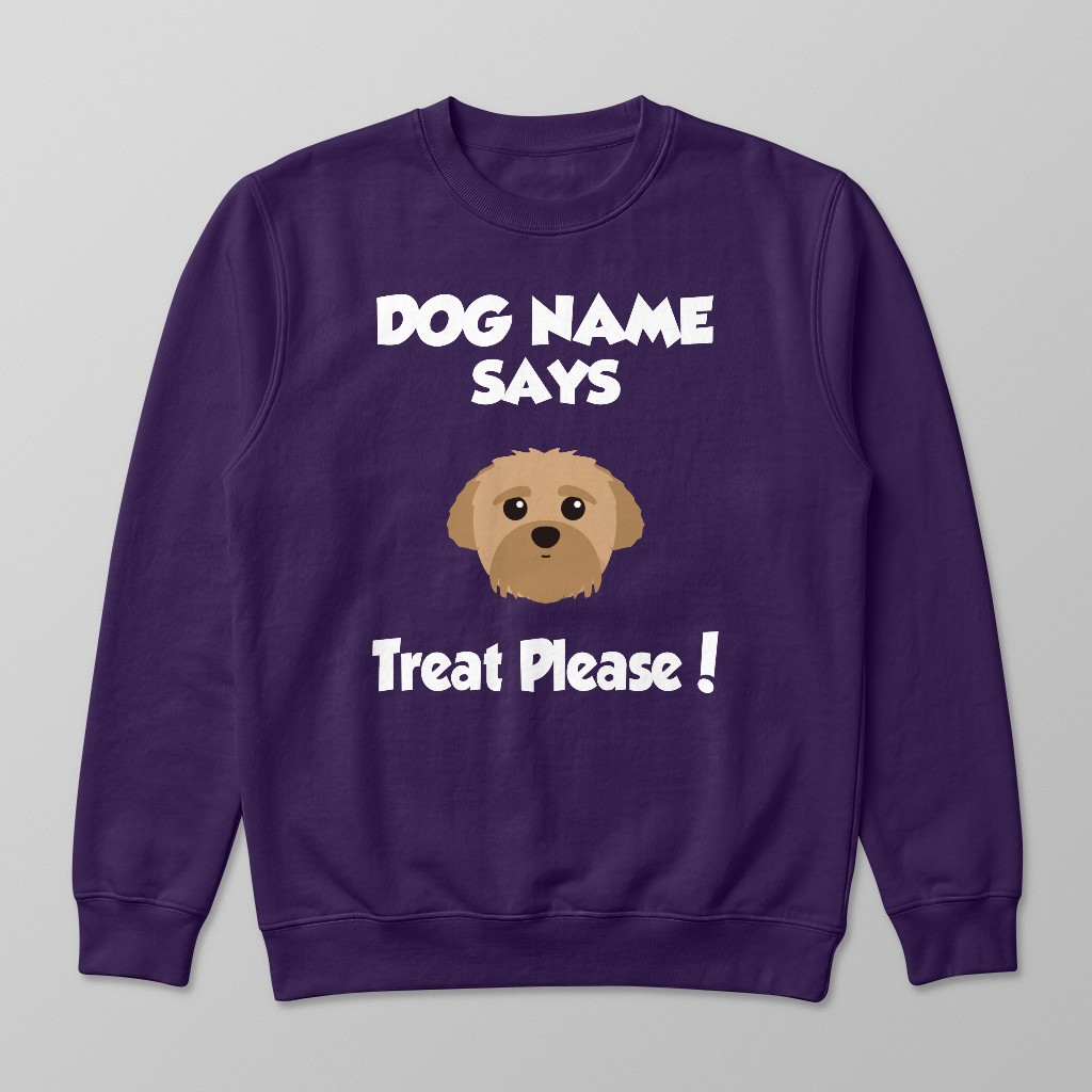 Treat Please: Personalized {breedFullName} Sweatshirt