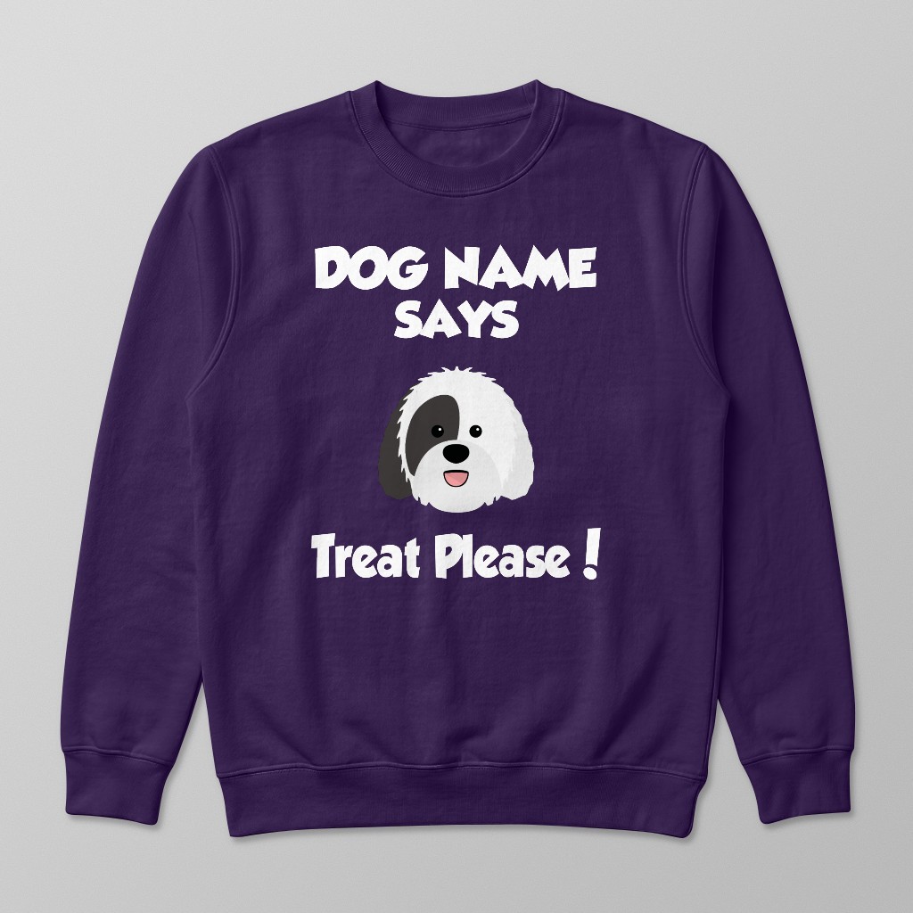 Treat Please: Personalized {breedFullName} Sweatshirt