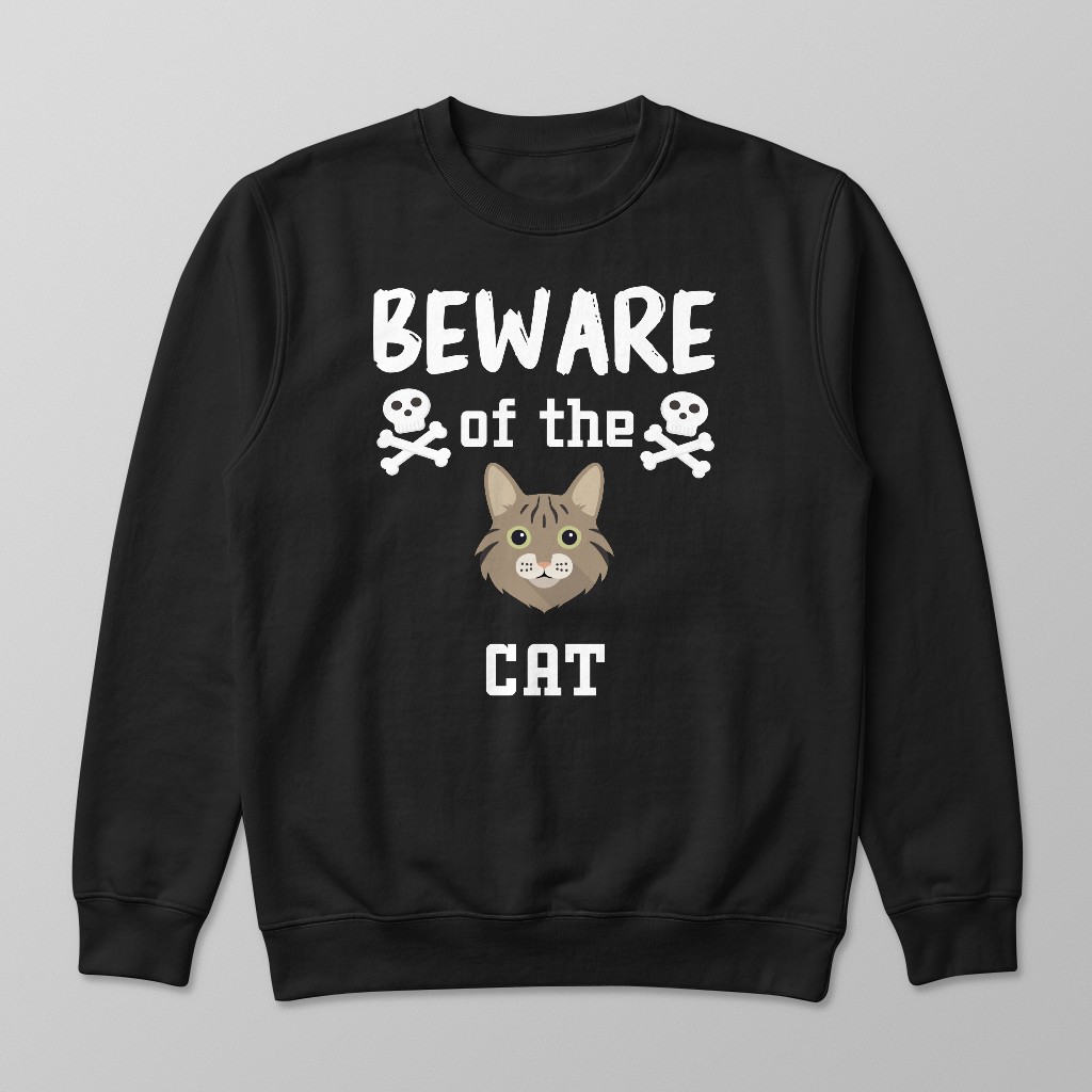 Beware of the Cat: Personalized {breedFullName} Sweatshirt