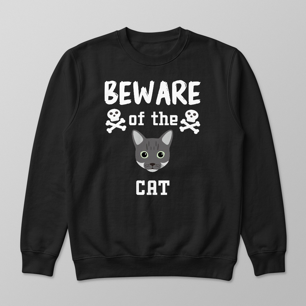 Beware of the Cat: Personalized {breedFullName} Sweatshirt