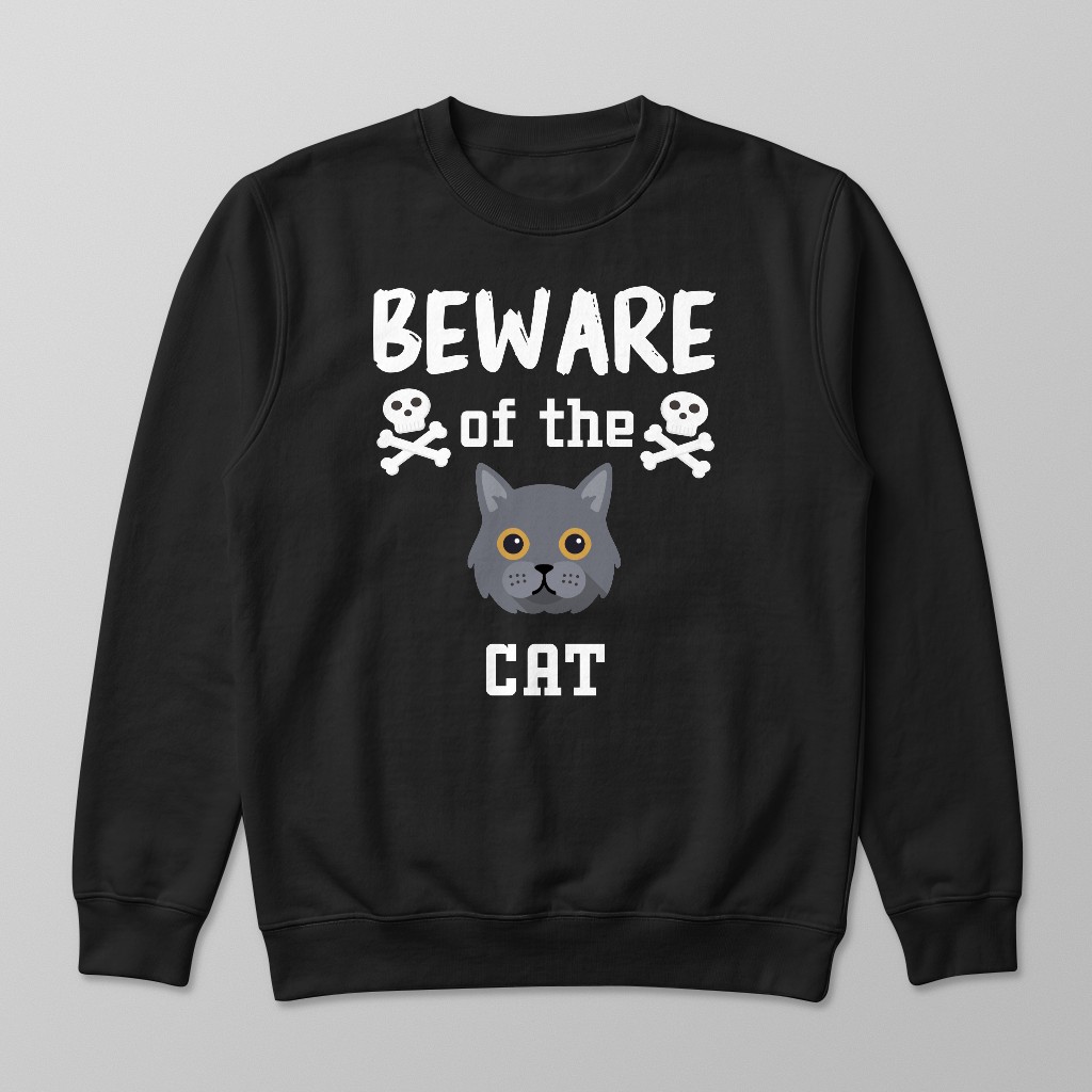 Beware of the Cat: Personalized {breedFullName} Sweatshirt