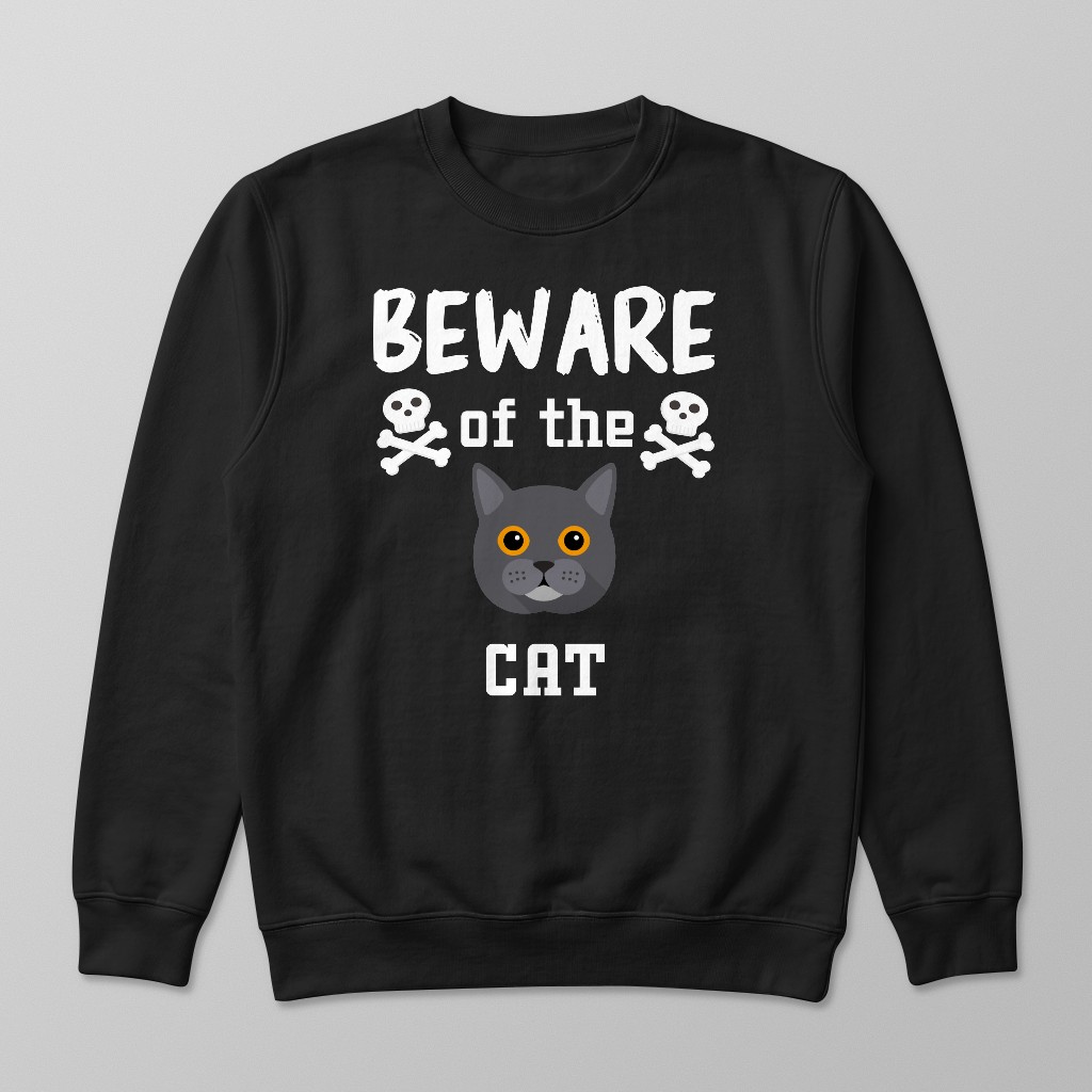Beware of the Cat: Personalized {breedFullName} Sweatshirt