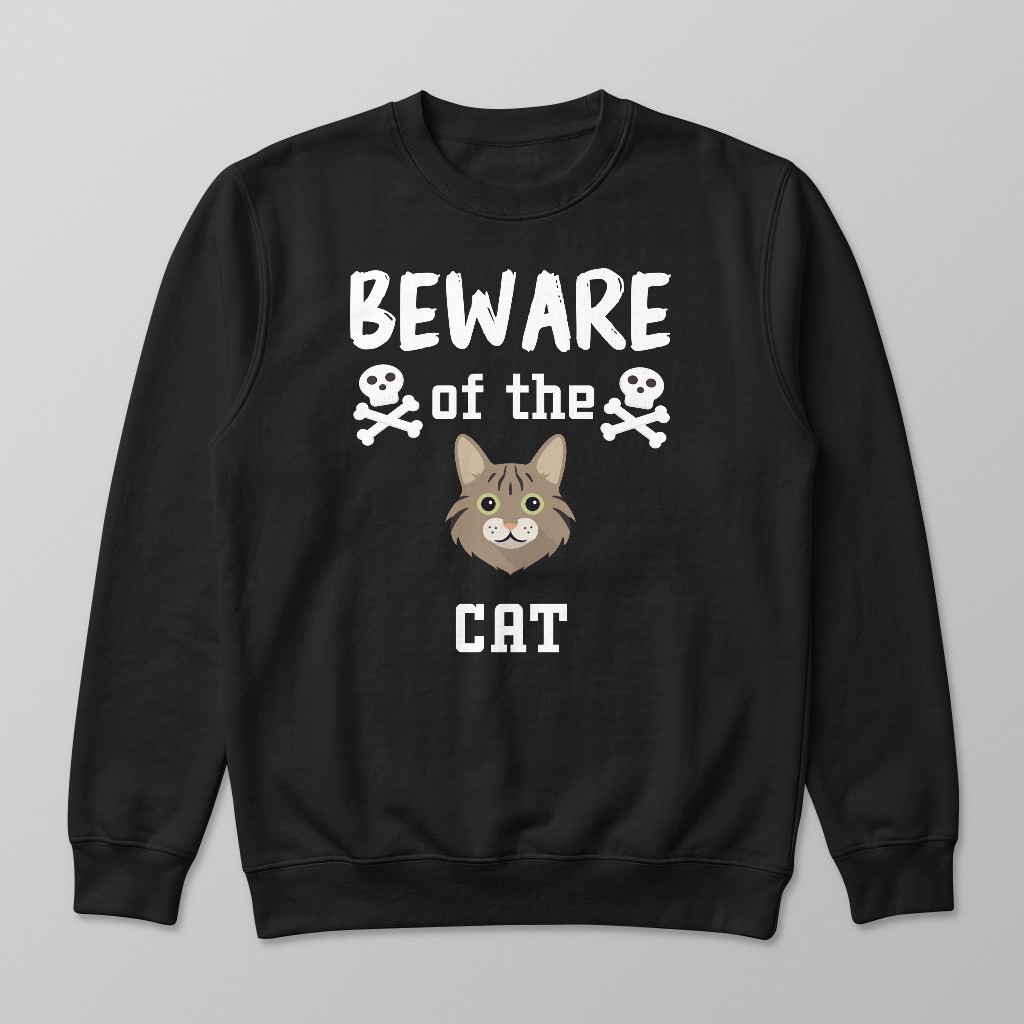 Beware of the Cat: Personalized {breedFullName} Sweatshirt